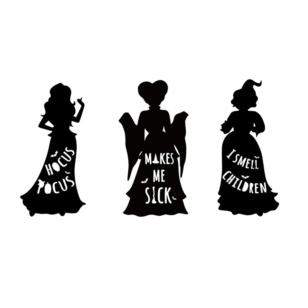 3Pc, 12" Hocus Pocus Witches Halloween Decorations