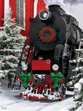 Christmas Train Printed Photo Backdrop