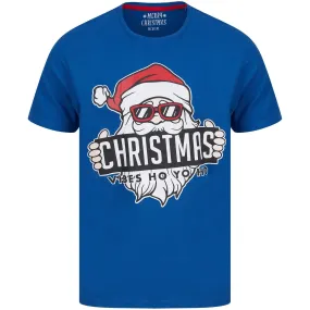 Christmas Vibes Mens Short Sleeve Top - Blue