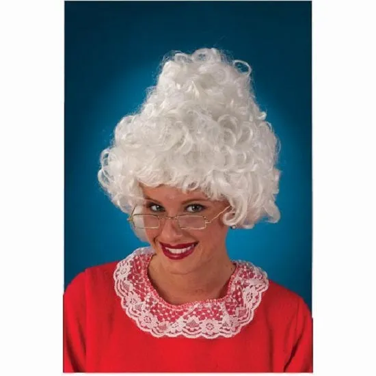 Mrs. Santa Curly Wig with ponytail