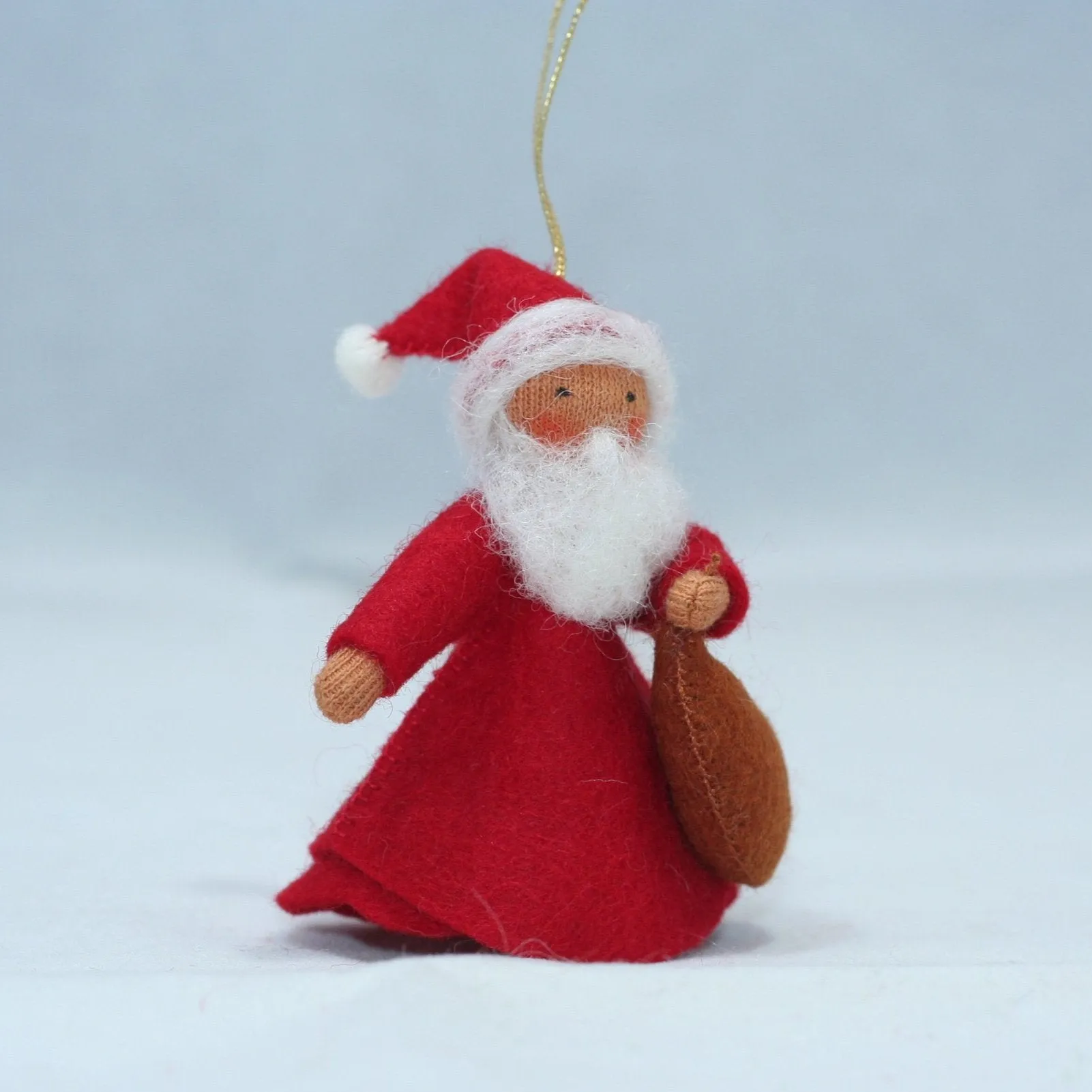 Santa Finger Puppet Doll – 2.5" Handmade Felt Waldorf Decoration by Ambrosius
