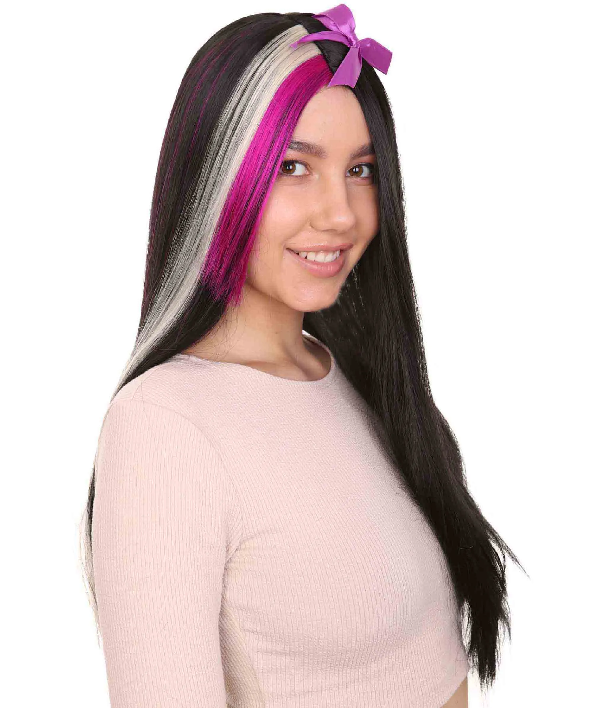 Supervillain Witch Womens Wig , TV/Movie Long Cosplay Fancy Halloween Wig , Premium Breathable Capless Cap